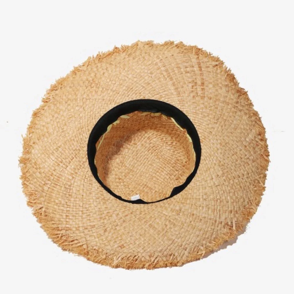 SOLD OUT Natural Raffia Weave Women's Beach Vacation Summer Sun Hat - Picture 2 of 3